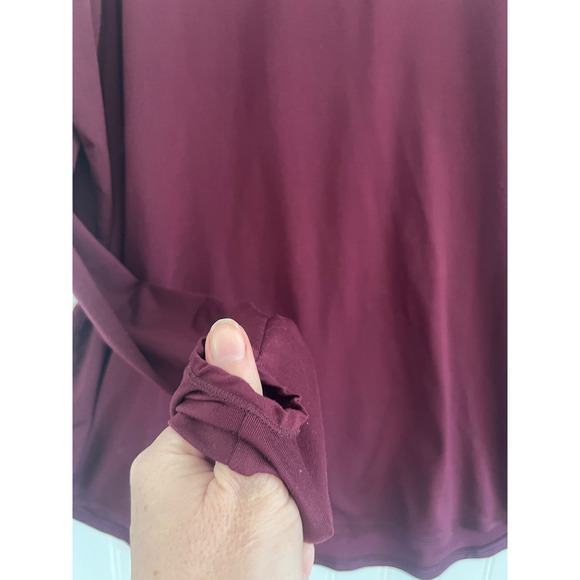Victoria's Secret PINK Long Sleeve Active Top Burgundy Mesh Back Thumbholes S - Picture 4 of 8